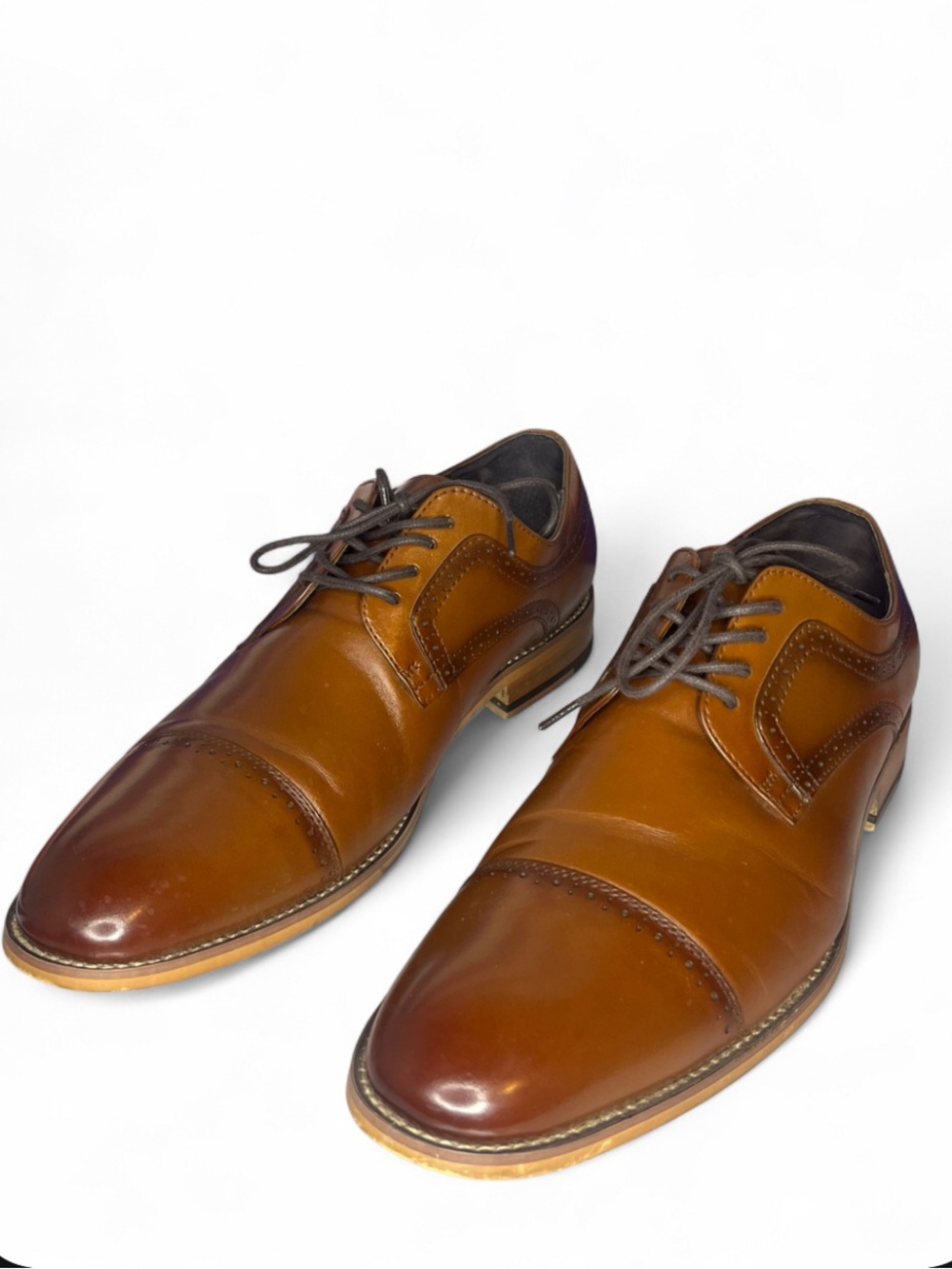Stacy Adams Size 10 Men's Dickinson Cap Toe Oxford Shoe Cognac 12 D Shoes - Picture 4 of 15